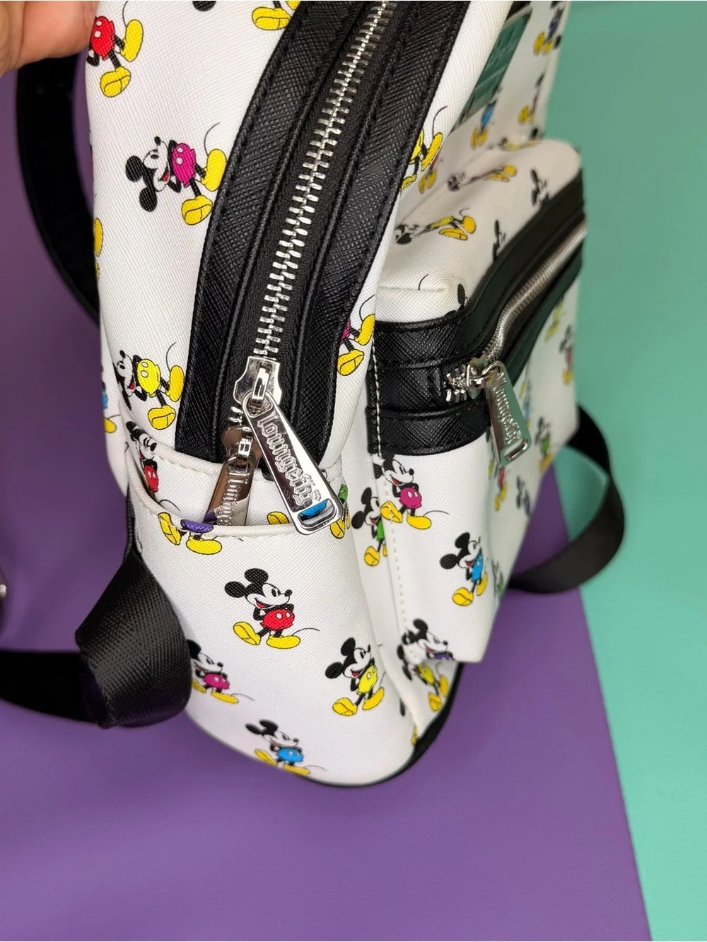 Loungefly Disney Parks Mini Backpack with Colorful Mickey Print